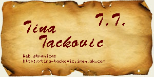 Tina Tacković vizit kartica